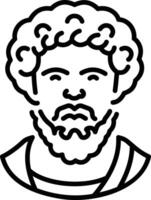 Marcus aure portrait icon in line style vector