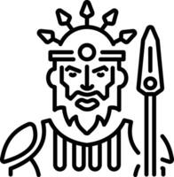 Mythical god icon in linear style vector