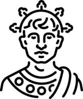 A line style icon of nero emperor vector