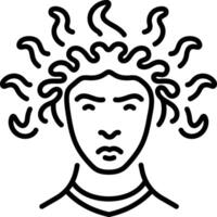 Medusa character icon in linear style vector