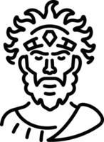 Odysseus character icon in line style vector