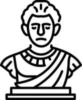 Augustus statue icon in linear style vector