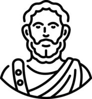 Commodus portrait icon in linear style vector