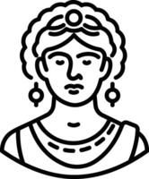 Caesar wife portrait icon in linear style vector