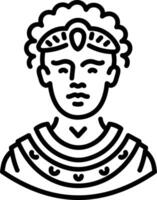 Cleopatra lover portrait icon in line style vector