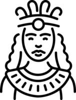 Cleopatra portrait icon in linear style vector