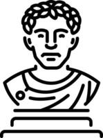 A linear icon of caesar statue vector