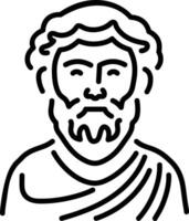 Greek philosopher icon in line style vector