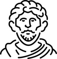 Greek judge icon in linear style vector
