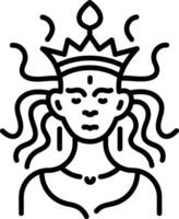 Greek goddess icon in linear style vector