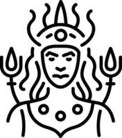 Hecate portrait icon in linear style vector