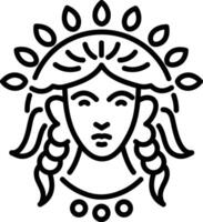 Juventus goddess icon in linear style vector