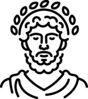 Roman philosopher icon in linear style vector