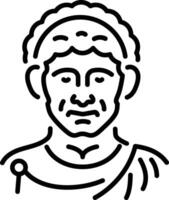 Ancient roman emperor icon in linear style vector