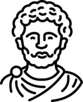 Antoninus pius character icon in line style vector