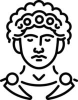 Elagabalus portrait icon in linear style vector
