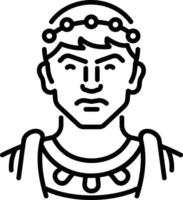 Roman emperor icon in linear style vector