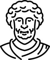 Roman historian character icon in line style vector