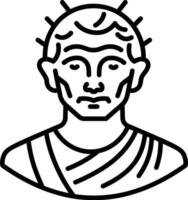 A linear style icon of roman senator vector