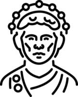Roman senator icon in line style vector