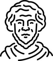 Seneca philosopher icon in line style vector