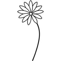 Daisy stem without leaves portrayed in simple line art vector