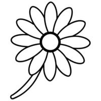 Daisy petals curling outward depicted in elegant line drawing vector