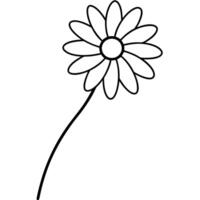 Daisy stem bent slightly in minimalist line art style vector