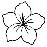 Hibiscus flower with visible stamen and intricate details vector