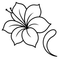 Hibiscus flower with curved and flowing petal lines vector