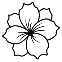Hibiscus flower with creatively irregular edges on petals vector