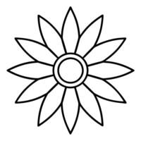 Sunflower head with intricate lines in artistic form vector