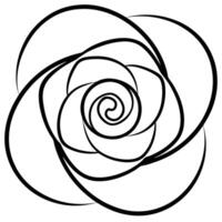 Rose with abstract spiral petals for artistic presentation vector