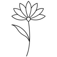 Delicate abstract wildflower shape with flowing design vector