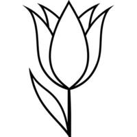 Tulip from side angle with clean detailed view vector