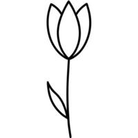 Tulip stem art drawn with bold unique strokes vector