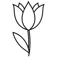 Tulip design with bold angular petals and minimal stem vector