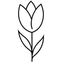 Minimalist tulip design with one-line elegant drawing vector