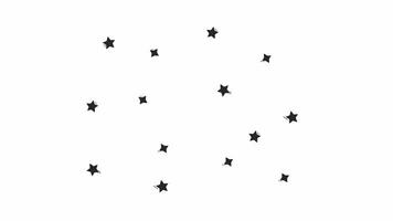 Multiple twinkling stars scattered across outline hand drawn 2D object animation. Starry sky doodle drawing 4K . Cosmic theme. Celestial inspiration animated element handdrawn isolated video
