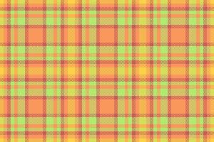 Idyllic textile plaid seamless, creation pattern fabric . Wedding background texture tartan check in orange and green colors. vector