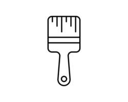 Clean, minimalist line art illustration of a paintbrush. Perfect for DIY, home improvement, art, design, and website projects. Versatile and easily adaptable to various styles and color schemes. vector