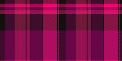 Menu background fabric texture, season check textile pattern. Real tartan plaid seamless in pink and black colors. vector