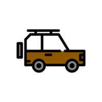 Design Illustration graphic of jeep icon with line and color style. Suitable for UI, mobile design, web design, etc. Transparent Background png