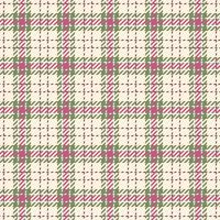 Stylish glen plaid pattern in pink, green, and cream. Perfect for textile design, apparel, stationery, or website backgrounds. Repeatable seamless design offers versatility for various projects. vector