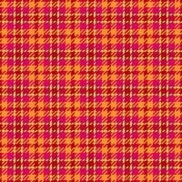 20s fabric textile background, iconic check tartan. Print plaid pattern texture seamless in pink and orange colors. vector