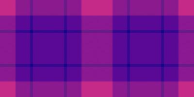 Blanket check pattern , up seamless fabric tartan. Length textile plaid background texture in violet and pink colors. vector