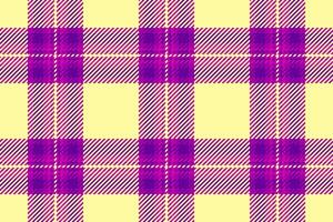 Deco tartan fabric texture, quiet pattern textile check. Graphical plaid seamless background in yellow and magenta colors. vector