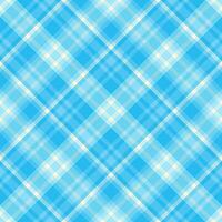 Sky background seamless fabric, regular tartan texture. Business plaid pattern check textile in cyan and cornsilk colors. vector