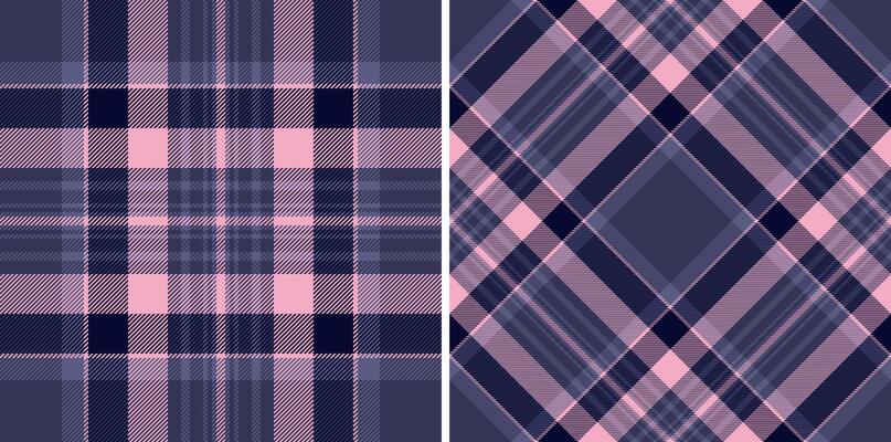 Tartan check plaid of seamless background with a texture pattern textile fabric. Set in night colors for stylish duvet cover designs.