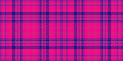 Printout texture fabric check, stitch textile plaid . Decoration tartan background pattern seamless in bright and pink colors. vector